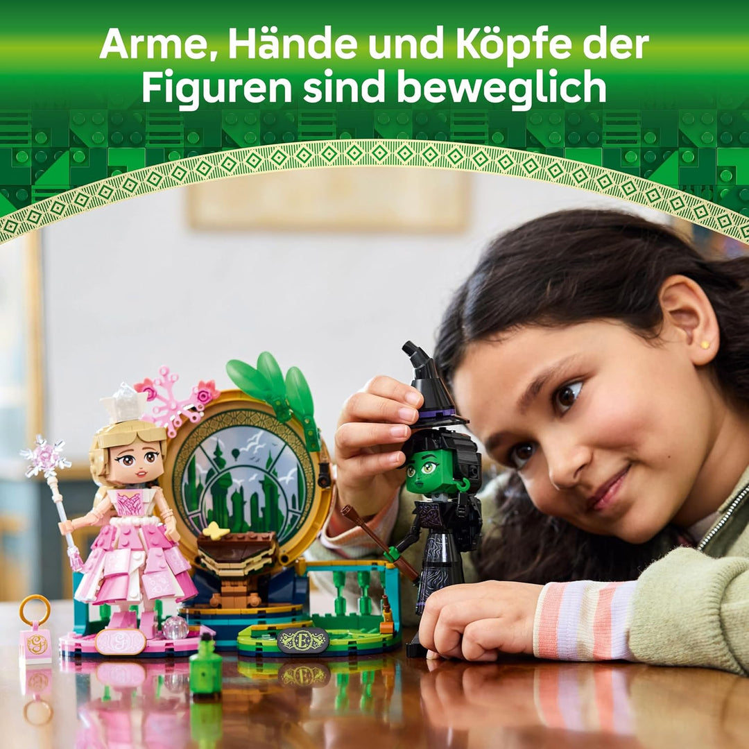 LEGO Wicked – Elphaba & Glinda Figuren – Spielzeug mit viel Zubehör, darunter EIN Besen, eine Krone,