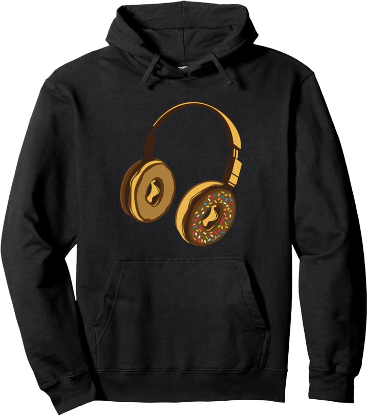 Headphones Donut Music Lover Headphone Funny Pullover Hoodie