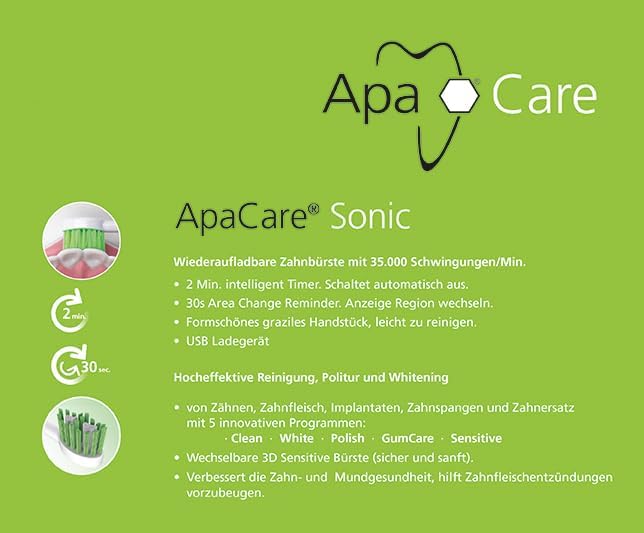 Apa Care Sonic Professional Schallzahnbürste | Elektrische Zahnbürste Schall | Schallzahnbürste Sens