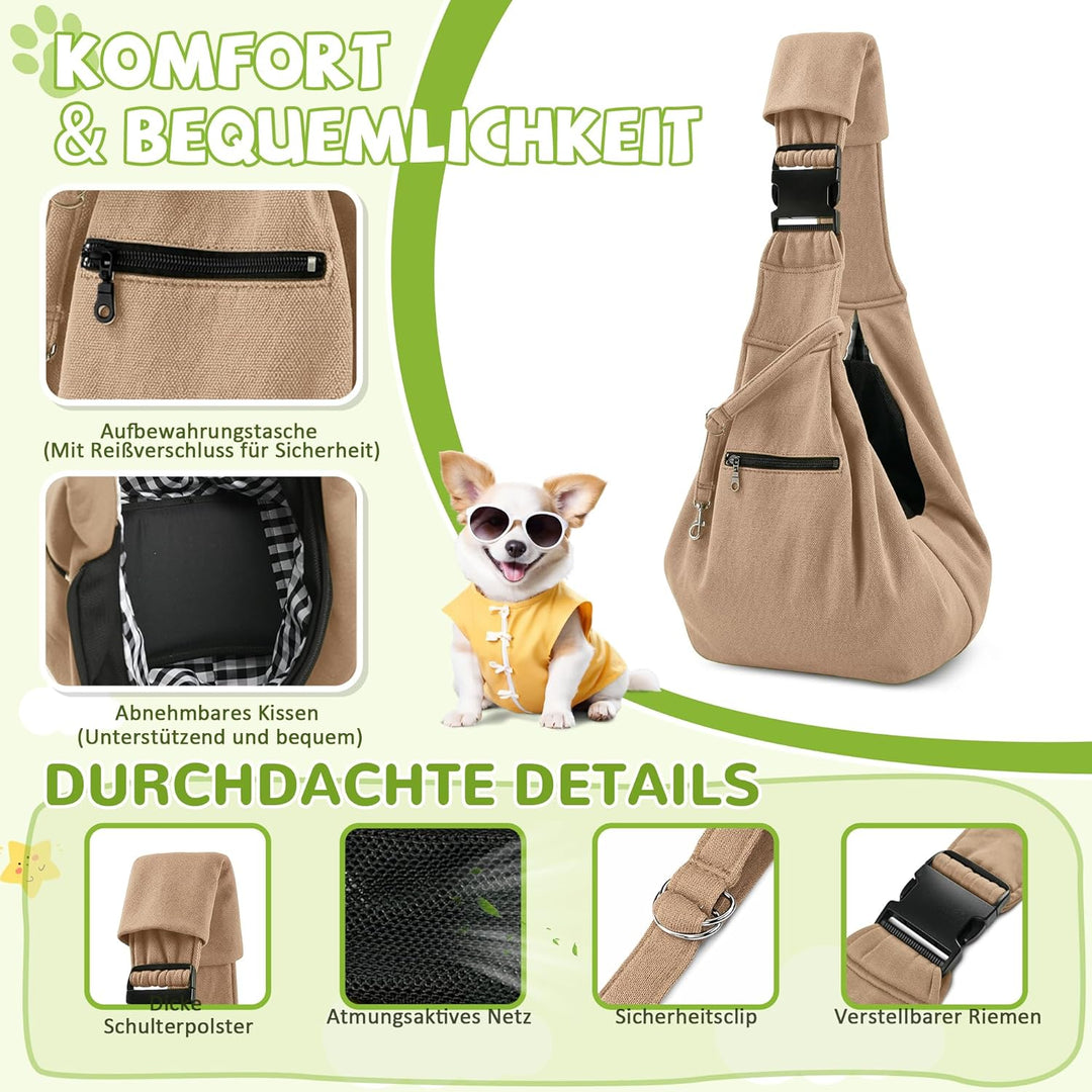 ALLSOPETS Hundetragetasche Atmungsaktive Bequeme Haustier Tragetasche für Kleine Hunde Katzen Sicher