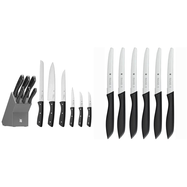 WMF Messerblock mit Messerset 7-teilig & Classic Line Frühstücksmesser Set 6-teilig, 23 cm, Brötchen