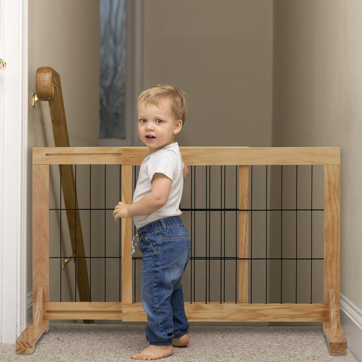 Relaxdays Absperrgitter, ausziehbares Schutzgitter, Treppe & Tür, HxB: 56x70-108 cm, freistehend, Ki