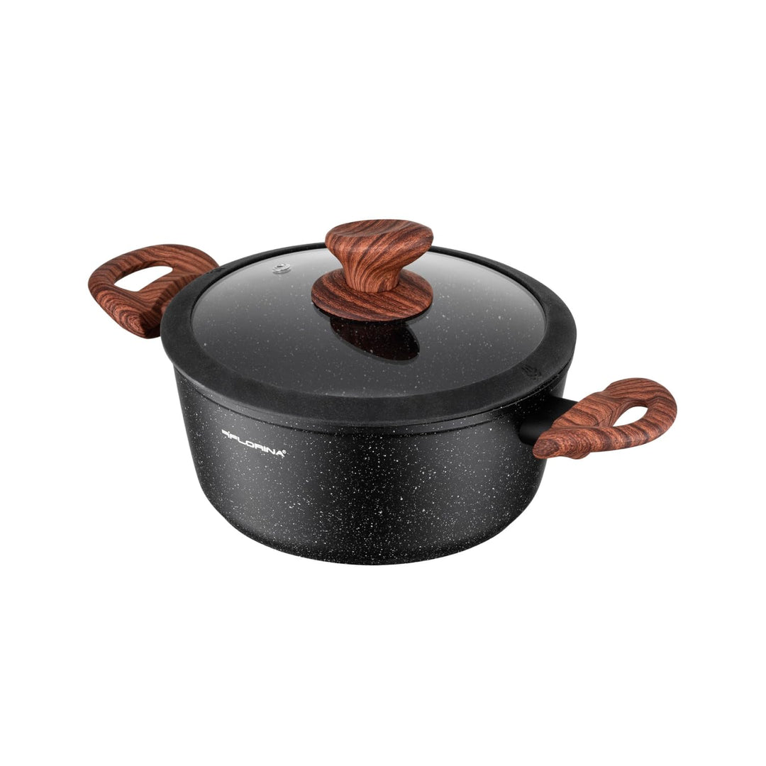 FLORINA Aluminiumtopf MASTER BLACK 20 cm 2.1L | Antihaftbeschichtung | Für alle Herdarten inkl. Indu