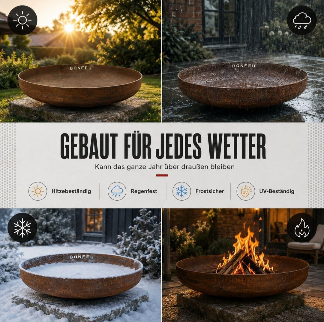 BonFeu BonBowl Feuerschale 60cm - Feuerschalen für den Garten - Feuerstelle Outdoor - Feuerschale mi