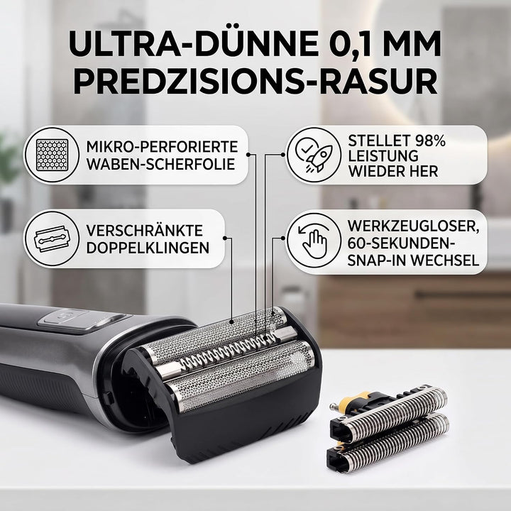 Ersatzteile Scherfolie Scherkopf 30B – Folie+Messer | kompatibel mit Series 3, SmartControl, Syncro,