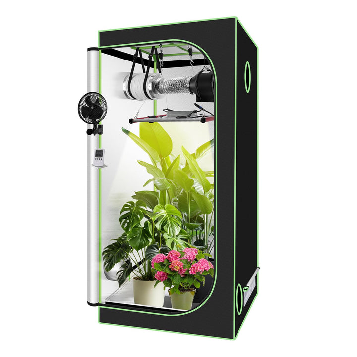 Growzelt Komplettset 100x100x200cm – Indoor Hydroponik Zelt inklusive 240W Faltbarer LED Grow Lampe