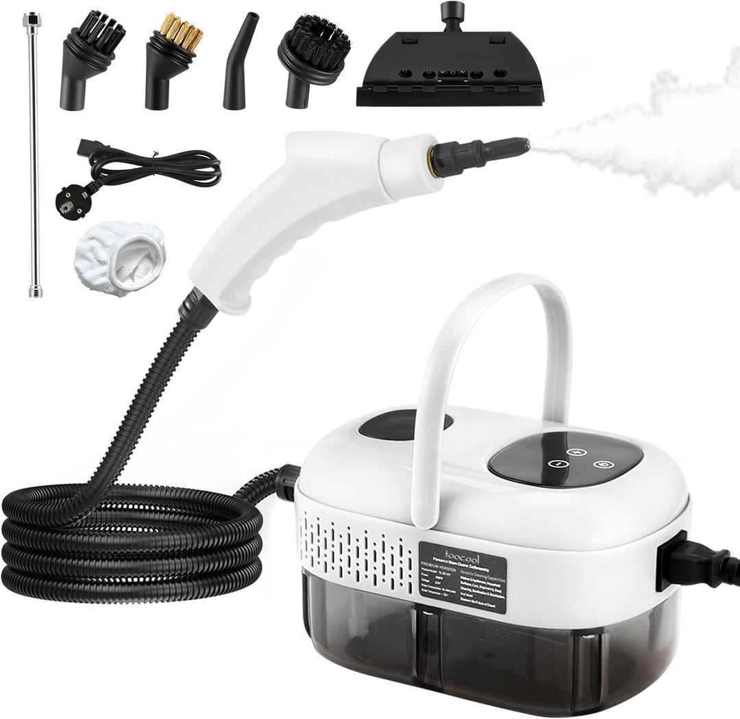 Dampfreiniger, 2500W Tragbarer Dampfreiniger Handgerät, 1100ML Grossem Wassertank, mit 6 Geschwindig