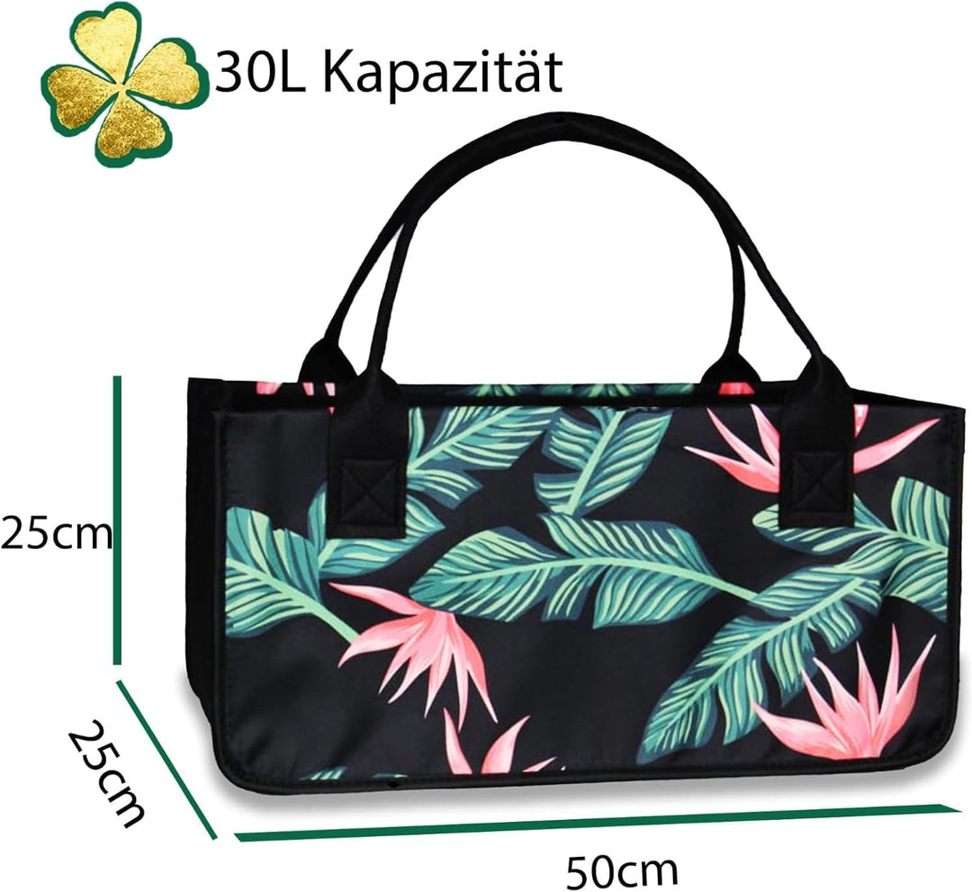 Filztasche Schwarz/Rot Einkaufstasche Kaminholztasche Kaminholzkorb Filz Transporttasche Auto Organi