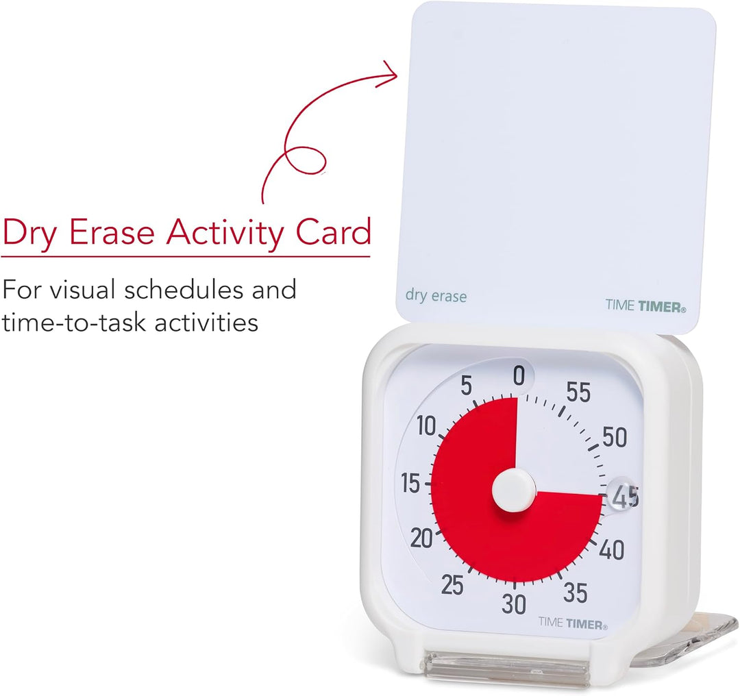 Time Timer 7,5 x 7,5 cm visueller Timer – 60 Minuten Leiser Tragbarer Countdown-Timer für Kinder, Le