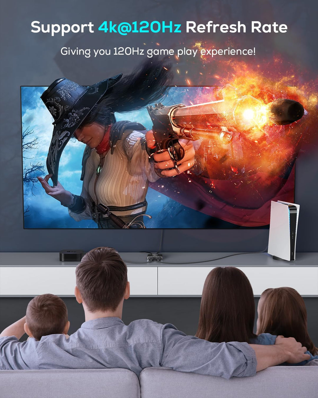 GANA HDMI 2.1 Switch, Ultra HD 8K Bidirectional Splitter, 4K@120Hz, 8K@60Hz, Aluminum Selector for P