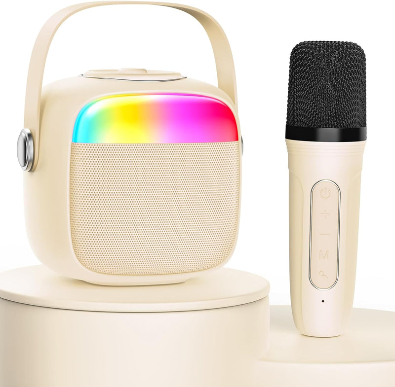 JYX Karaoke Maschine für Kinder & Erwachsene, Mini Karaoke Anlage mit Mikrofonen, Bluetooth Karaoke