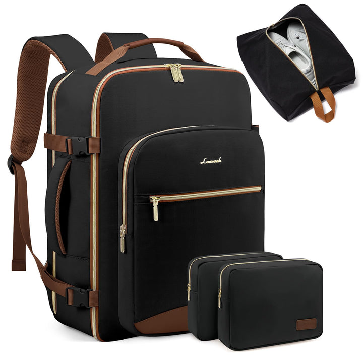 LOVEVOOK Handgepäck Rucksack Flugzeug, 40L Gross Reiserucksack Damen Kofferrucksack, Wasserdicht Rei