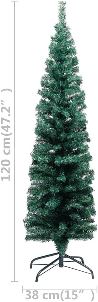 vidaXL Künstlicher Weihnachtsbaum Schlank mit Ständer Tannenbaum Christbaum Dekobaum Kunstbaum Weihn