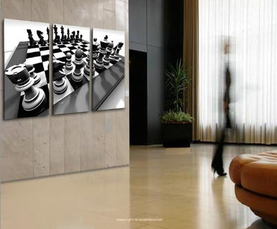 islandburner Bild Bilder auf Leinwand Chess Schachspiel XXL Poster Leinwandbild Wandbild Art up Your