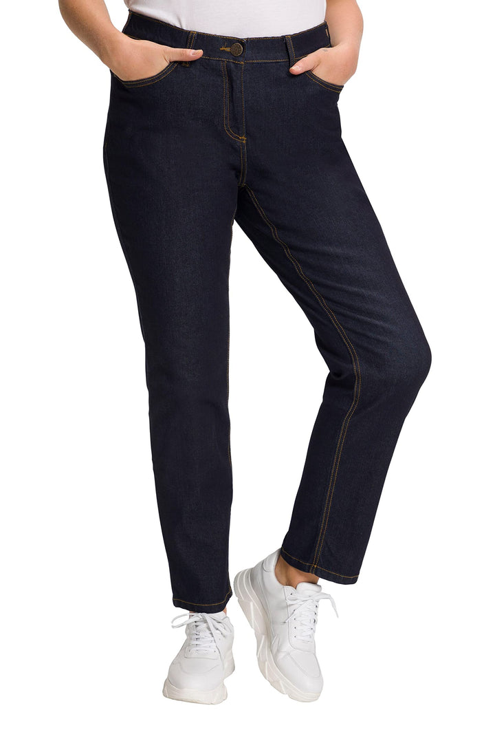 Ulla Popken Damen Taillenslip Dark Blue Denim 32W / 34L, Dark Blue Denim 32W / 34L