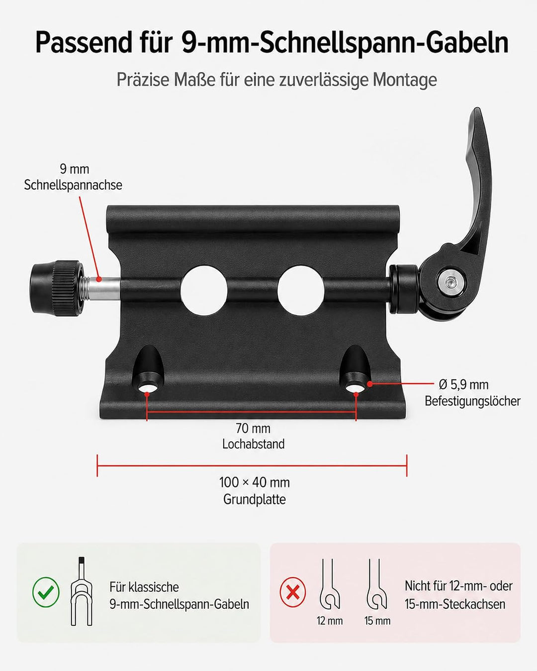 2 Stück Fahrrad Gabelhalterung Schnellspanner Fahrradhalterung Auto für Sicheren Fahrradtransport au