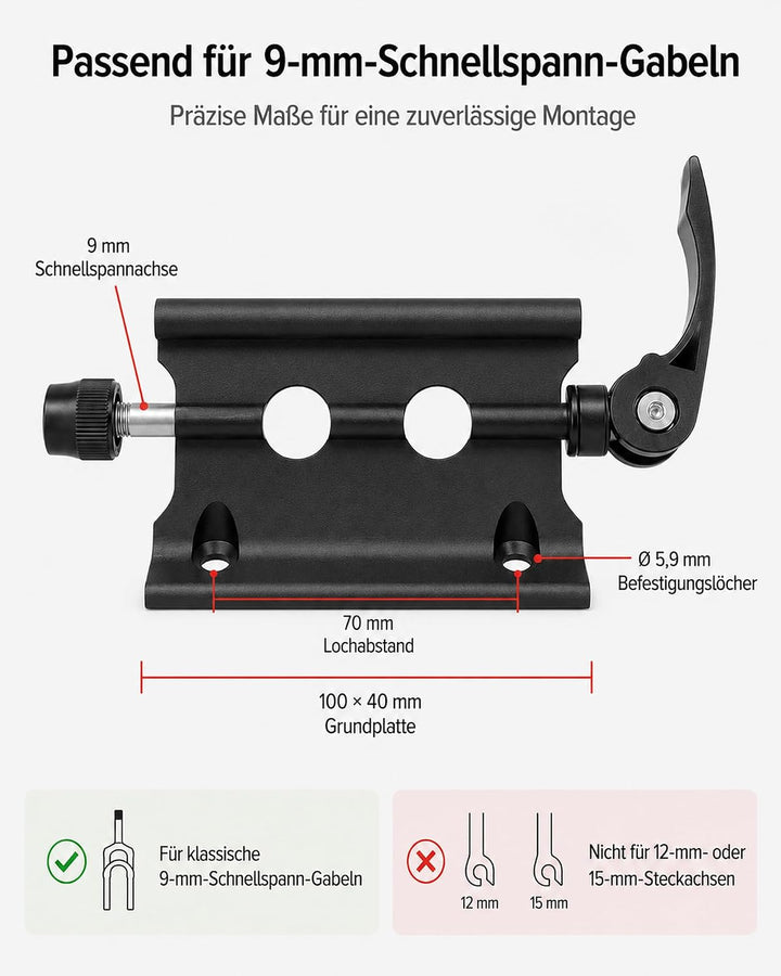 2 Stück Fahrrad Gabelhalterung Schnellspanner Fahrradhalterung Auto für Sicheren Fahrradtransport au