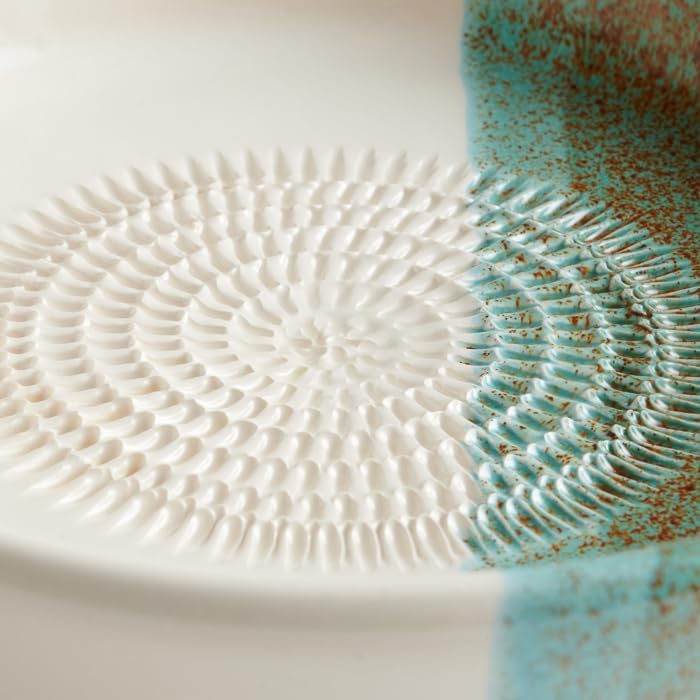 evergrate Keramikreibe Dipschale im Motiv Ice mit Küchenpinsel und Rezeptheft, Ice