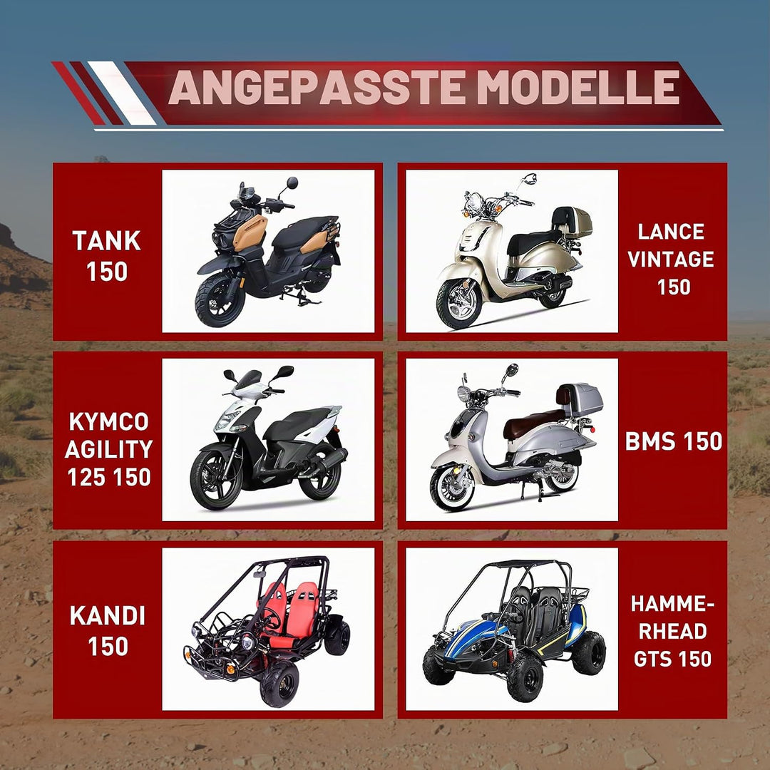 WOOSTAR Komplette Hintere Kupplung Ersatz für 4 Stroke GY6 125ccm 150ccm Roller Go Kart ATV 4 Wheele
