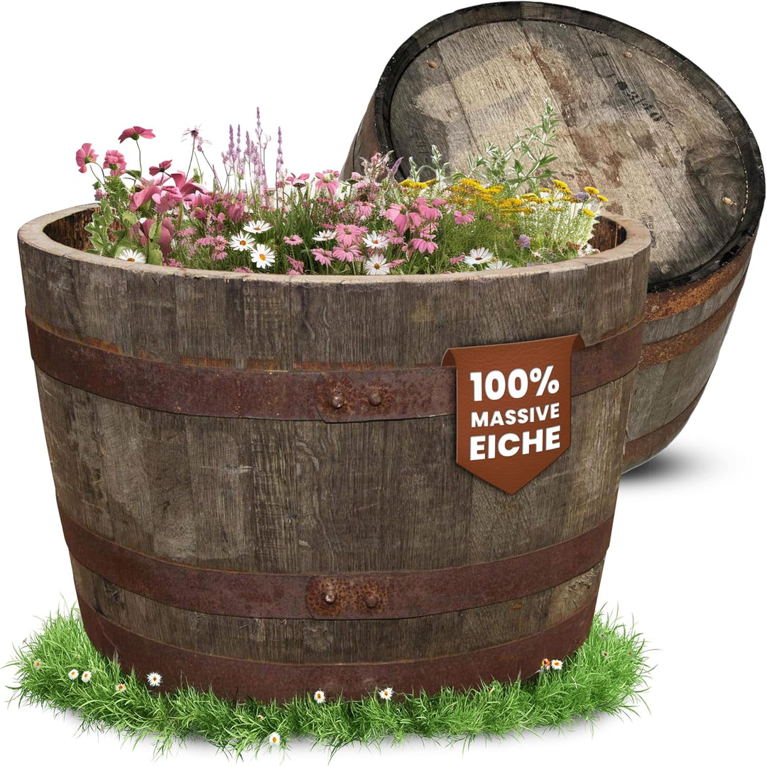 Temesso Halbes Fass aus einem originalen schottischen Whiskyfass (Natur - mit Ablaufbohrungen)