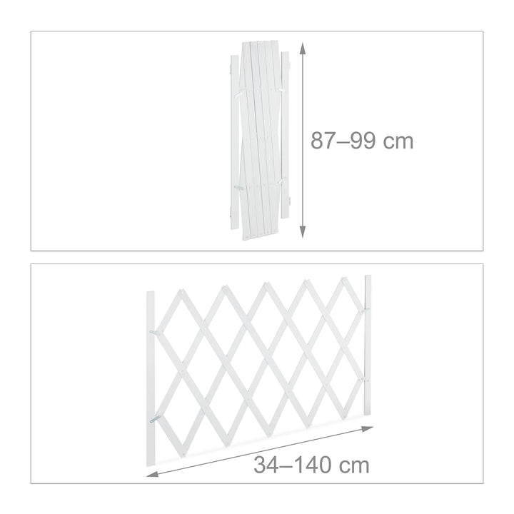 Relaxdays Hundeabsperrgitter ausziehbar bis 140 cm, 87-99 hoch, Bambus, Hunde Schutzgitter für Trepp