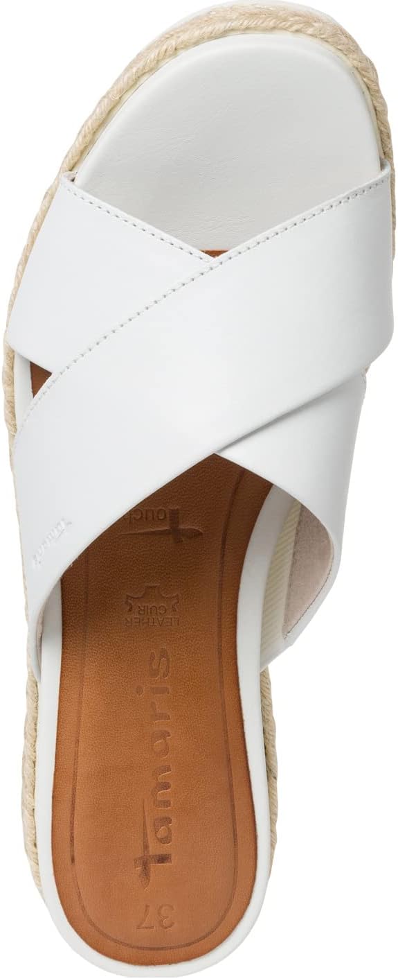 Tamaris Damen Pantolette 1-1-27202-20 normal 41 EU White Leather 1 27202 20 117, 41 EU White Leather