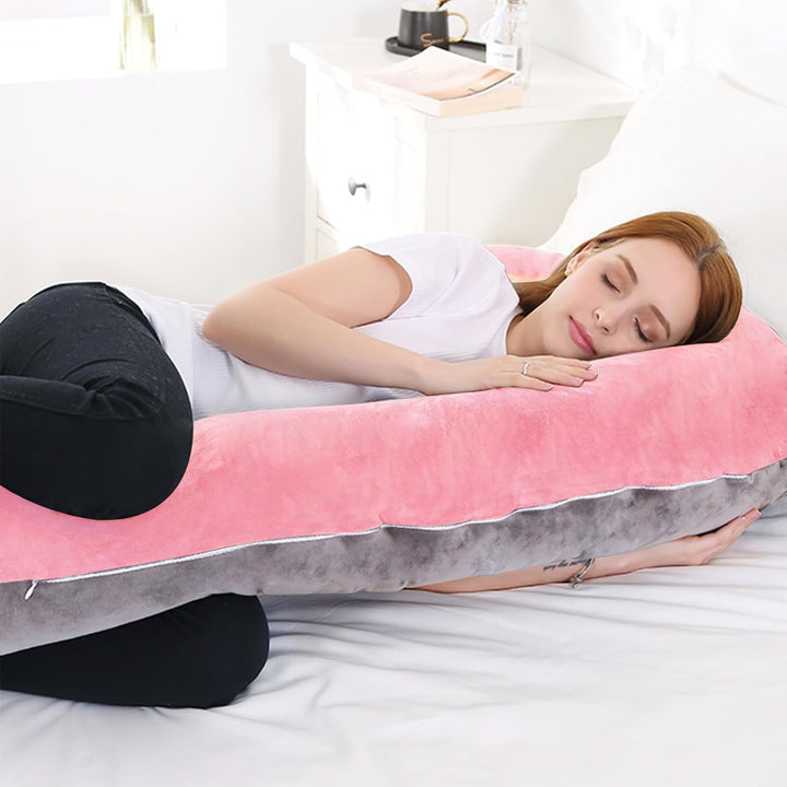 CALIYO Schwangerschaftskissen C-Form, Seitenschläferkissen mit Bezug, Stillkissen gross, Pregnancy P