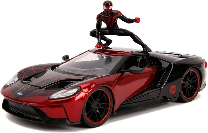 Jada Toys 253225008 Marvel, 2017 Ford GT, Spielzeugauto, Türen, Kofferraum, Motorhaube zum Öffnen, i