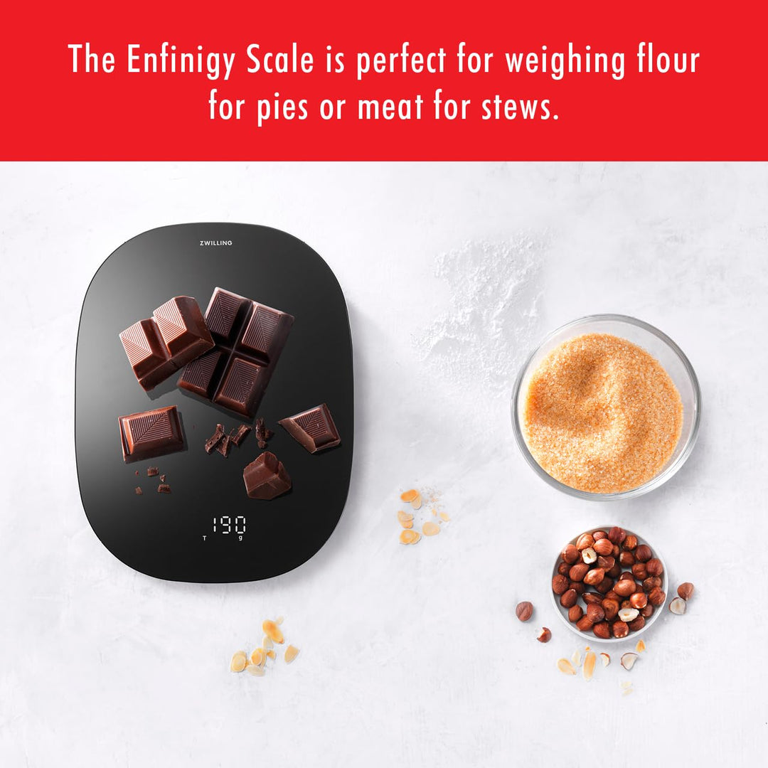 ZWILLING Enfinigy Digitale Küchenwaage, max. Gewicht: 10 kg, Gramm und Unzen, 0,1 g Genauigkeit, Sch