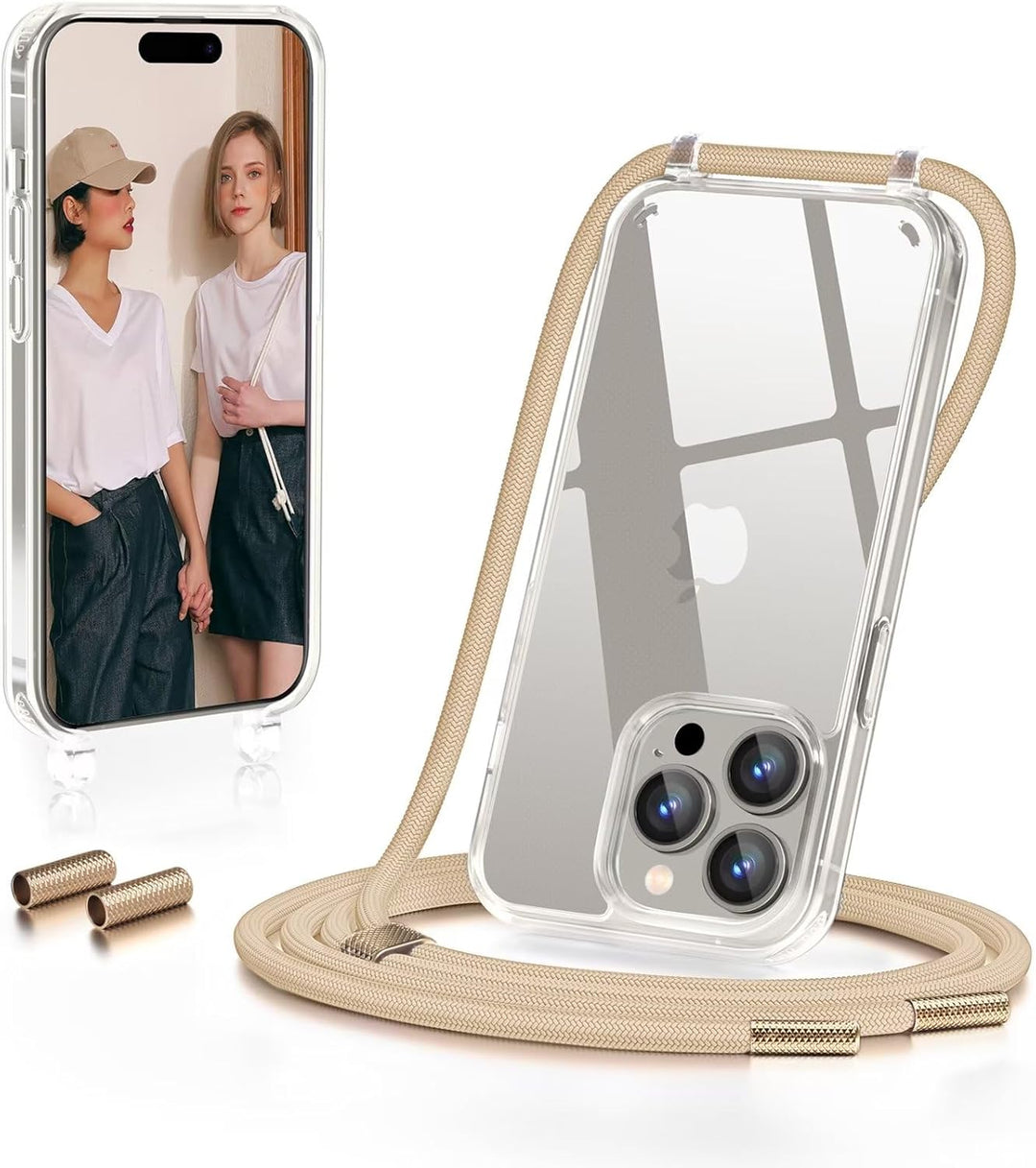 GOODVISH Handykette für iPhone 15 Pro Hülle mit Band | Kameraschutz und Bildschirmschutz | | Necklac