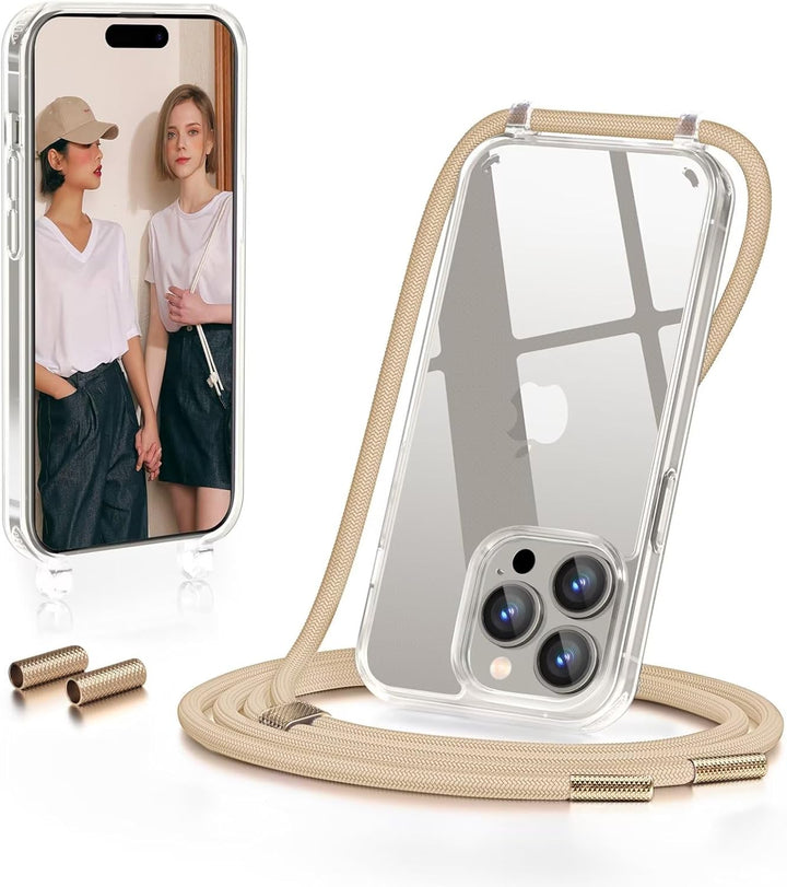 GOODVISH Handykette für iPhone 15 Pro Hülle mit Band | Kameraschutz und Bildschirmschutz | | Necklac