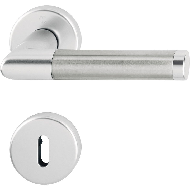 HOPPE 3286690 Drückergarnitur Amsterdam mit Rosetten BB (Buntbart),silber eloxiert/Edelstahl BB Silb