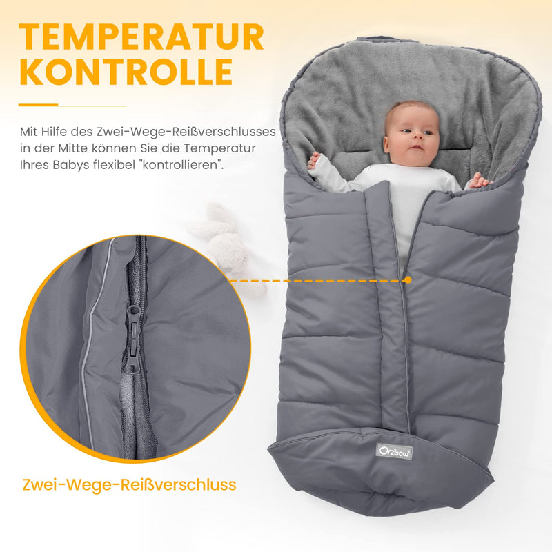 Orzbow Fusssack für Kinderwagen Buggy,Baby Fusssack Schlafsack,Babyfusssack für Babyschale,Winterfus