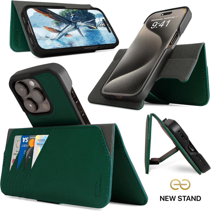 Dreem Fibonacci iPhone 15 Pro Max Brieftaschen-Etui / 2-in-1 stossfestes Etui und abnehmbares Folio