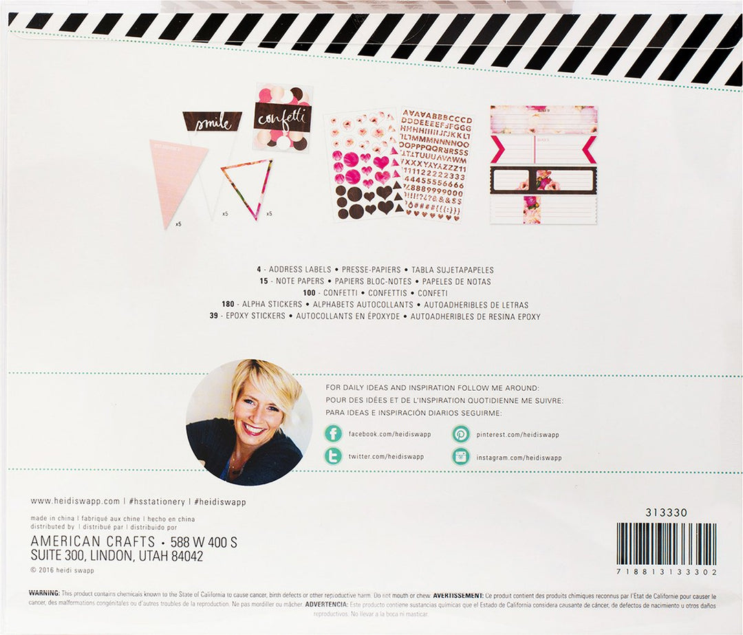 American Crafts Heidi Swapp Schreibwaren-Verzierungsset, Mehrfarbig, 21,08 x 22,6 x 1,52 cm