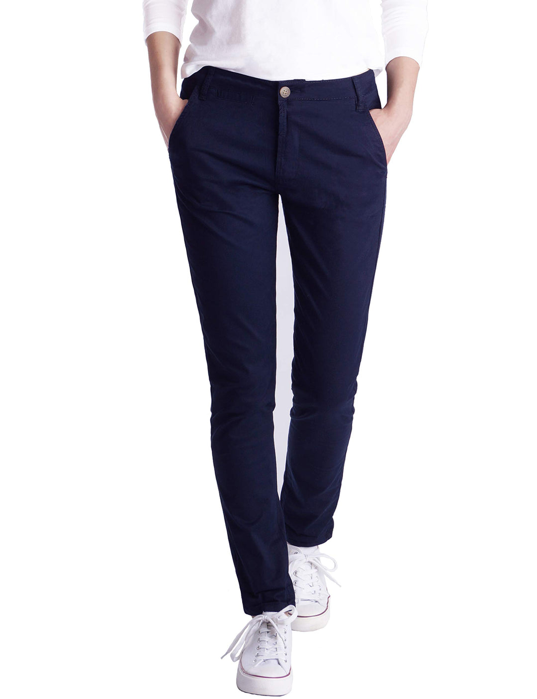 Fraternel Chino Damenhose Stoffhose normal Waist XS Dunkelblau, XS Dunkelblau