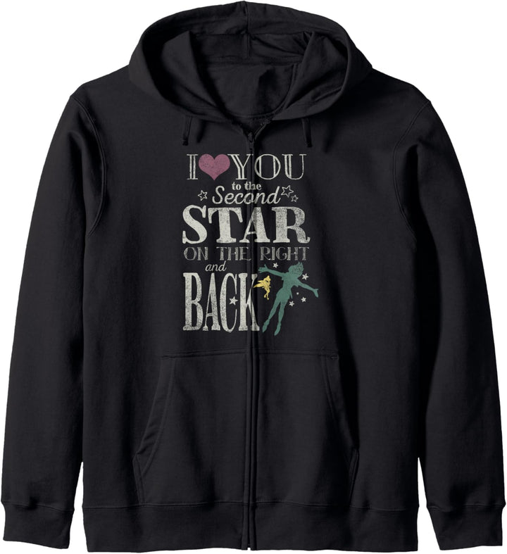 Disney Peter Pan Love You To The Second Star Quote Kapuzenjacke