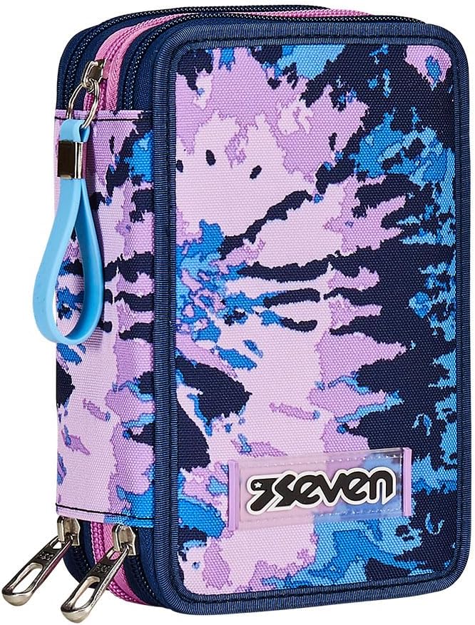 Seven Federmäppchen, Mäppchen, Mehrfarbig, Federtasche für Schreibwaren, Etui komplett mit Bleistift