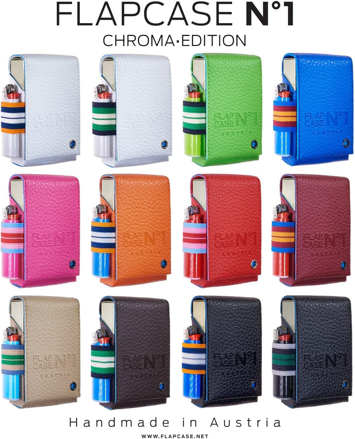 FLAPCASE N°1 • MARION • Designer Zigarettenetui Leder mit Samtgummi, Made in Austria, Zigarettenbox