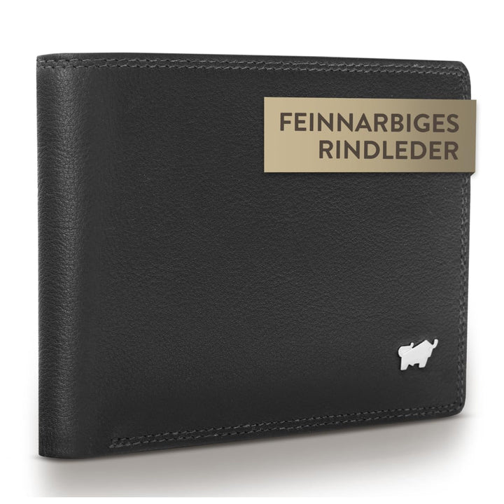 BRAUN BÜFFEL - Geldbörse Herren aus echtem Rindsleder Golf 2.0 - Geldbeutel Trifold Portemonnaie für