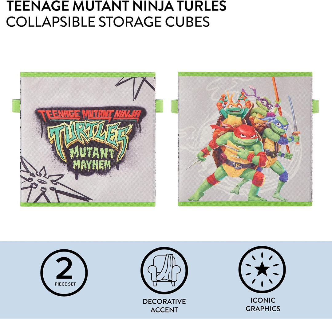 Idea Nuova Teenage Mutant Ninja Turtles: Mutant Mayhem Aufbewahrungswürfel, 25,4 x 25,4 cm, 2 Stück,