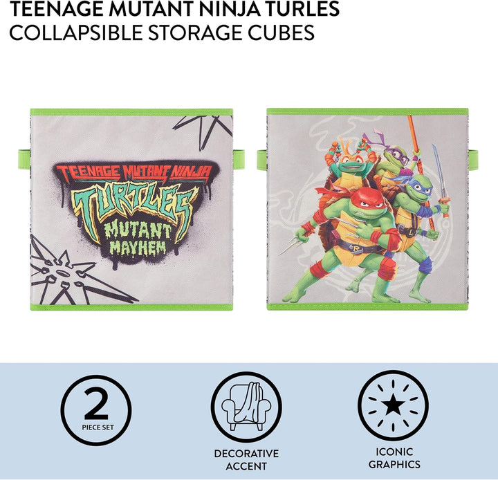 Idea Nuova Teenage Mutant Ninja Turtles: Mutant Mayhem Aufbewahrungswürfel, 25,4 x 25,4 cm, 2 Stück,