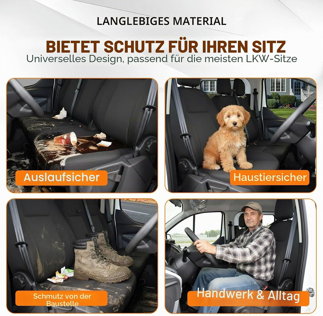 TOYOUN Universal Sitzbezüge Auto für Transporter LKW - Kompatibel mit Geteilter Basis Sitzunterseite