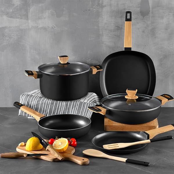 BERGNER BG-34627-BK Earth Black Keine Stickpfanne, Aluminium, 1 Liter, schwarz 28 X 7,5 cm, 28 X 7,5