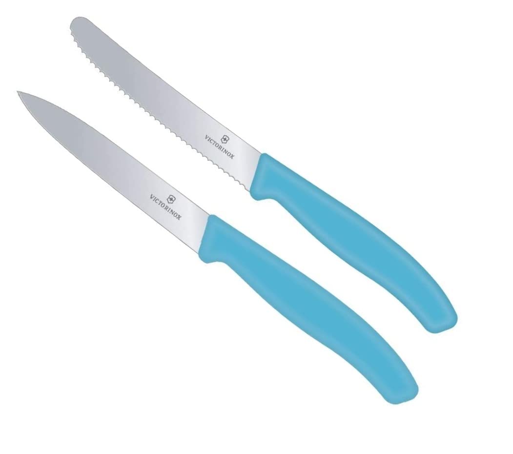Victorinox - 2-tlg. Starter Gemüsemesser Set 10cm - gerader und Wellenschliff - Swiss Classic - kari