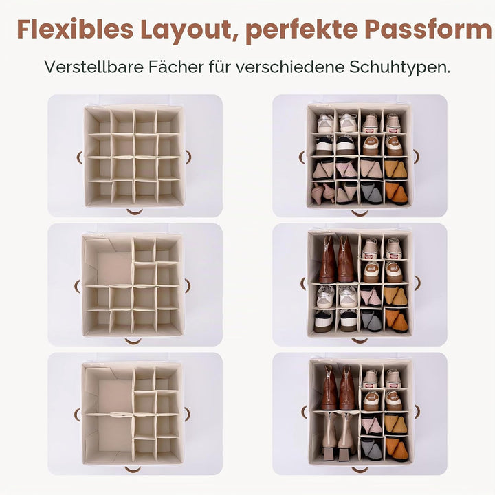StorageWorks Schuh-Organizer für Schrank, Schuhboxen stapelbar, grosse Schuhorganizer platzsparend f