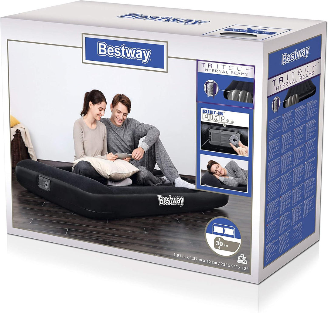 Bestway Tritech™ Luftbett, Aeroluxe, 191 x 137 x 30 cm, Double, mit integrierter Elektropumpe