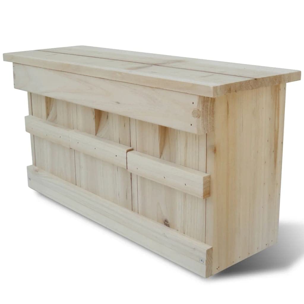 Spatzen-Nistkasten aus wetterfestem Holz mit drei Kammern für naturnahen Garten, Balkon oder Terrass