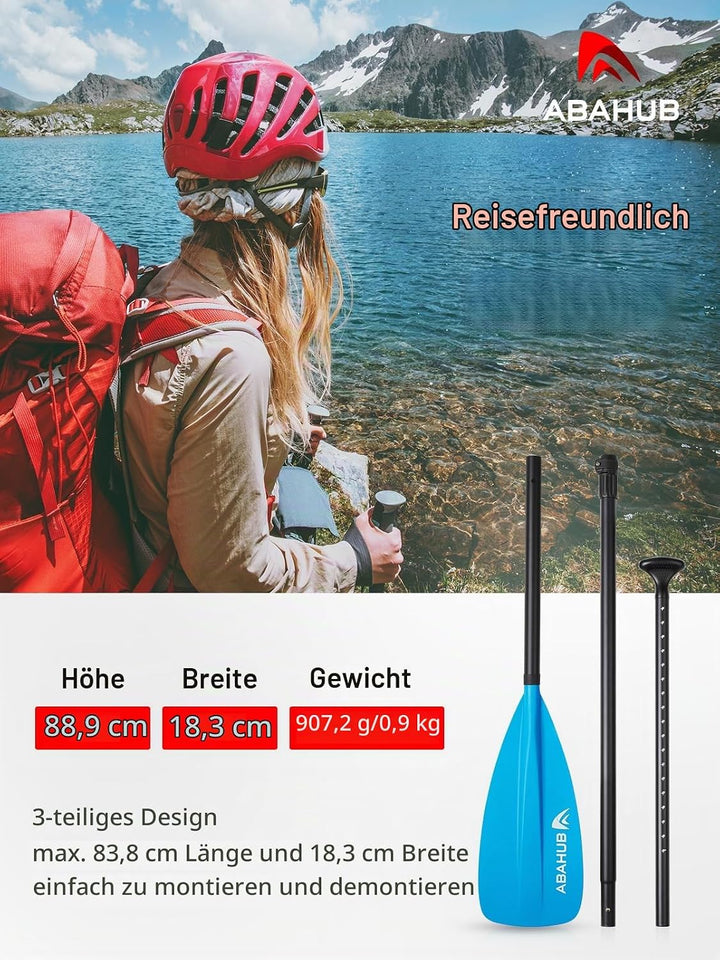 Abahub SUP Paddel / 2 in 1 Sup Kajak Paddel Aluminium Einstellbares Stand Up Paddle für Paddleboard,