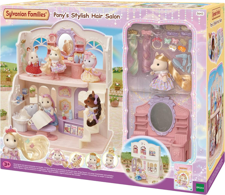 Sylvanian Families 5643 Pony Friseursalon mit Figur - Puppenhaus Spielset, einzelverpackt, 26 x 28.5